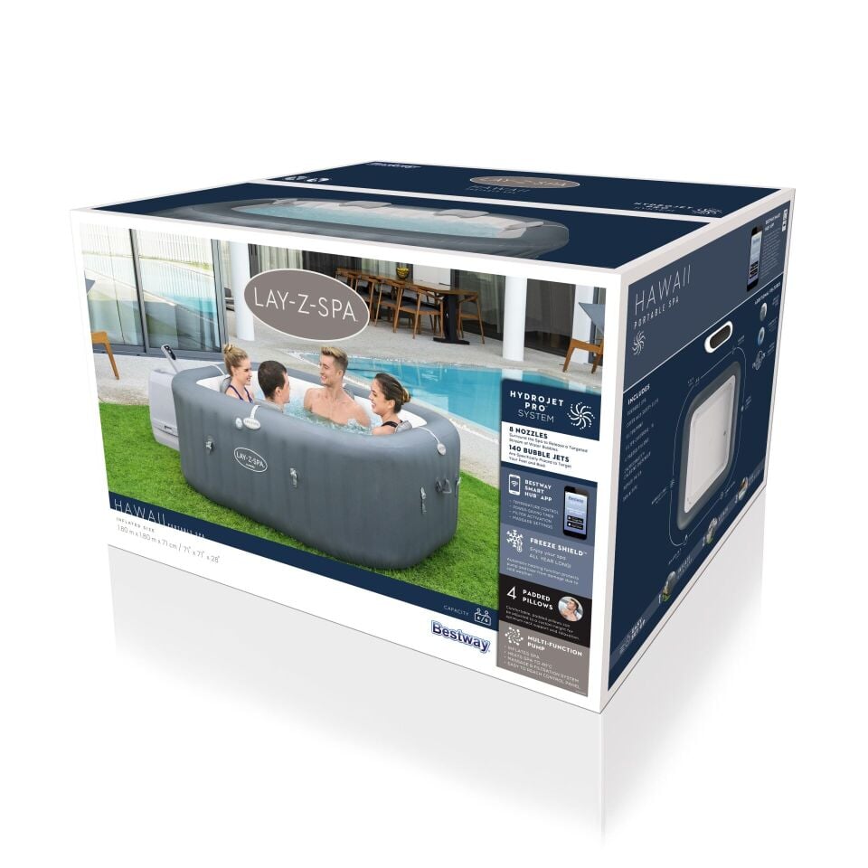 Lay-Z-Spa Hawaii HydroJet Pro Şişme Spa Havuzu  (4-6 Kişilik)