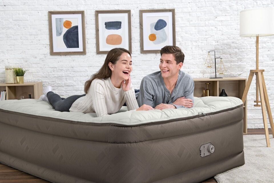 Bestway Fortech T Duvet Top Geniş Çift Kişilik Şişme Yatak 203 x 152 x 51 cm (Dahili Elektrikli Pompalı)