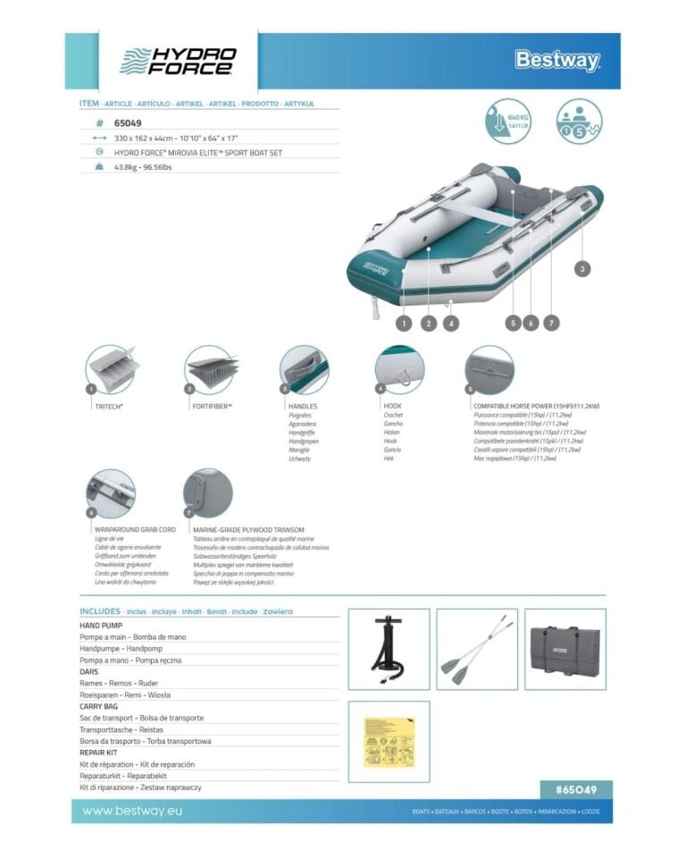 Bestway Hydro-Force Mirovia Pro Şişme Bot Seti 3,30 m