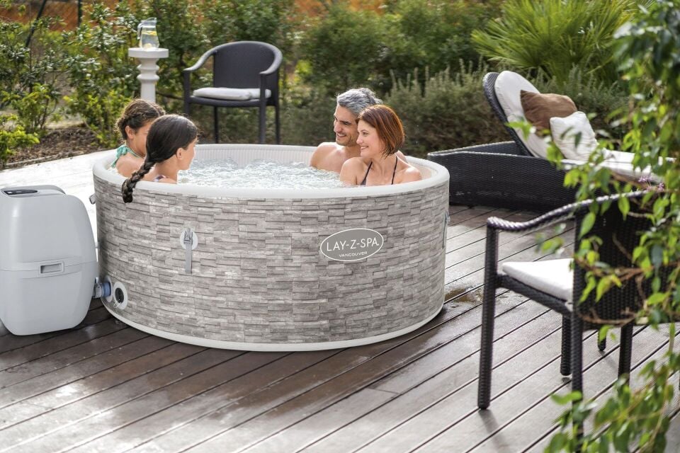 Lay-Z-Spa 60027 Vancouver AirJet Plus Şişme Spa Havuzu, Mobil Uygulama Kontrollü, 3-5 kişilik
