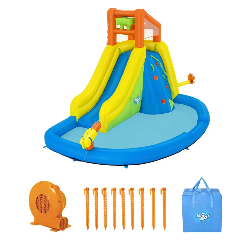 H2OGO! 53478 Mount Splashblast Çocuklar İçin Mega Şişme Su Parkı 2.67 m