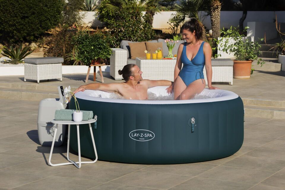 Lay-Z-Spa 6001D Miami AirJet Enerji Tasarruflu Şişme Spa Havuzu,4-6 kişilik