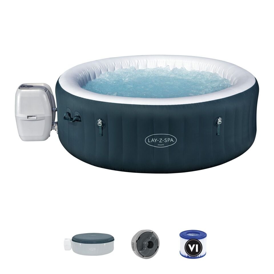 Lay-Z-Spa 6001D Miami AirJet Enerji Tasarruflu Şişme Spa Havuzu,4-6 kişilik