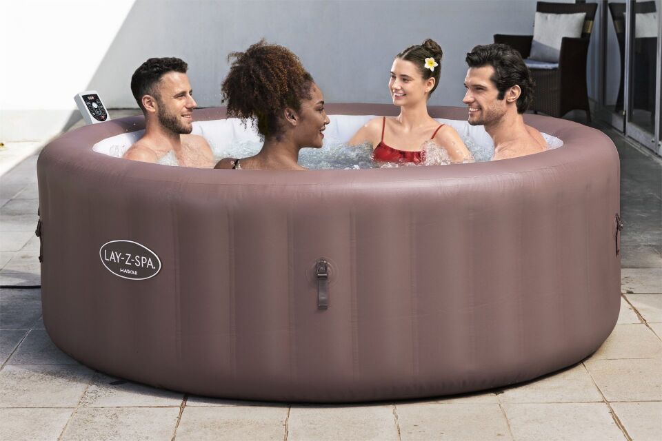 Lay-Z-Spa 6001G Hawaii Smart AirJet Enerji Tasarruflu Şişme Spa Havuzu, Mobil Uygulama Kontrollü, 4-6 kişilik