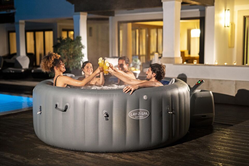 Lay-Z-Spa 6001T Santorini Smart HydroJet Pro  Enerji Tasarruflu Şişme Spa Havuzu, Mobil Uygulama Kontrollü, 5-7 kişilik
