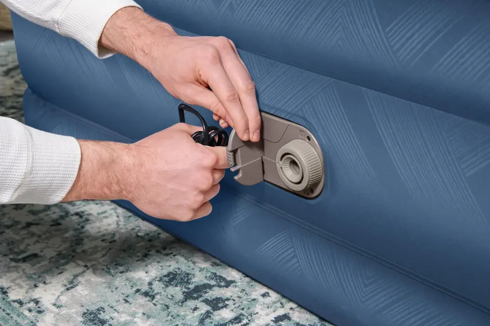 Bestway 69075 Fortech Yorgan Dokulu Çift Kişilik Dahili Elektrikli Pompalı Şişme Yatak 2.03m x 1.52m x 46cm
