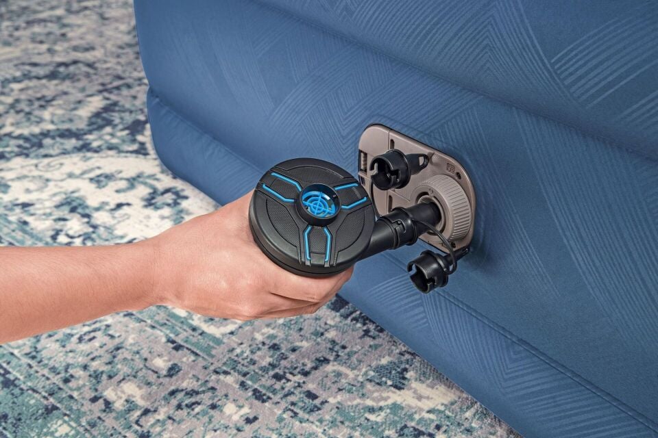 Bestway 69075 Fortech Yorgan Dokulu Çift Kişilik Dahili Elektrikli Pompalı Şişme Yatak 2.03m x 1.52m x 46cm