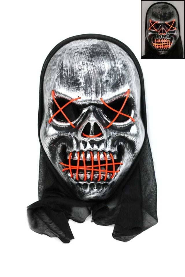 Orcan Işıklı Kurukafa Halloween Maskesi MSK-22339