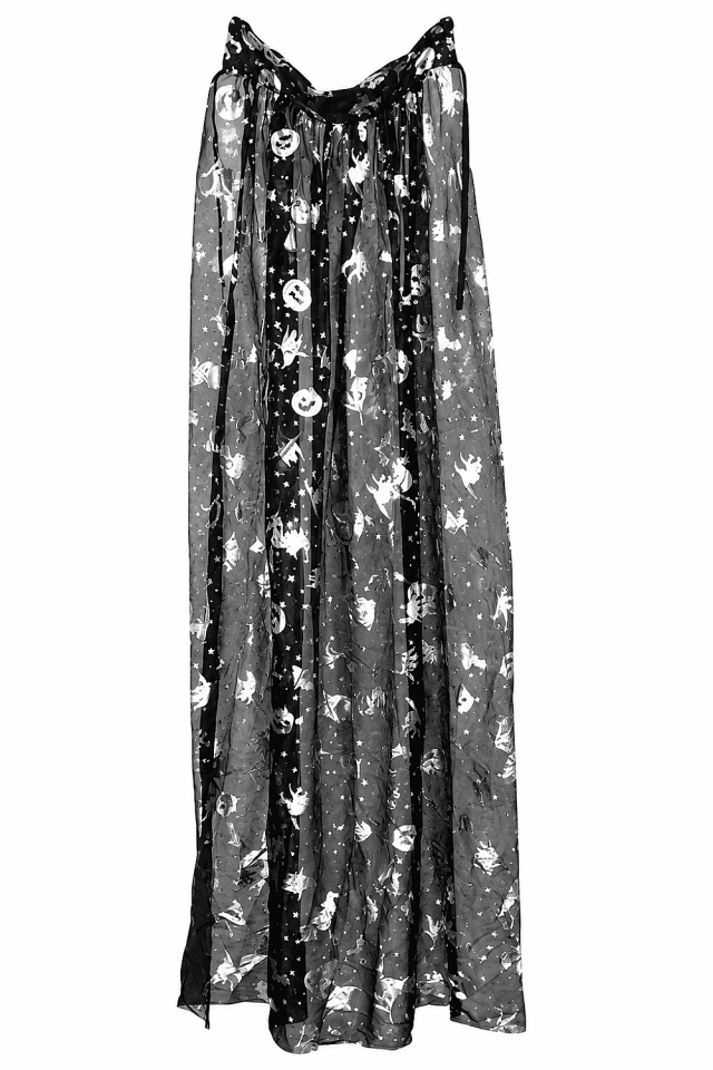 Orcan Gümüş Renk Kapüşonlu Pelerin 140 cm HLW-24246