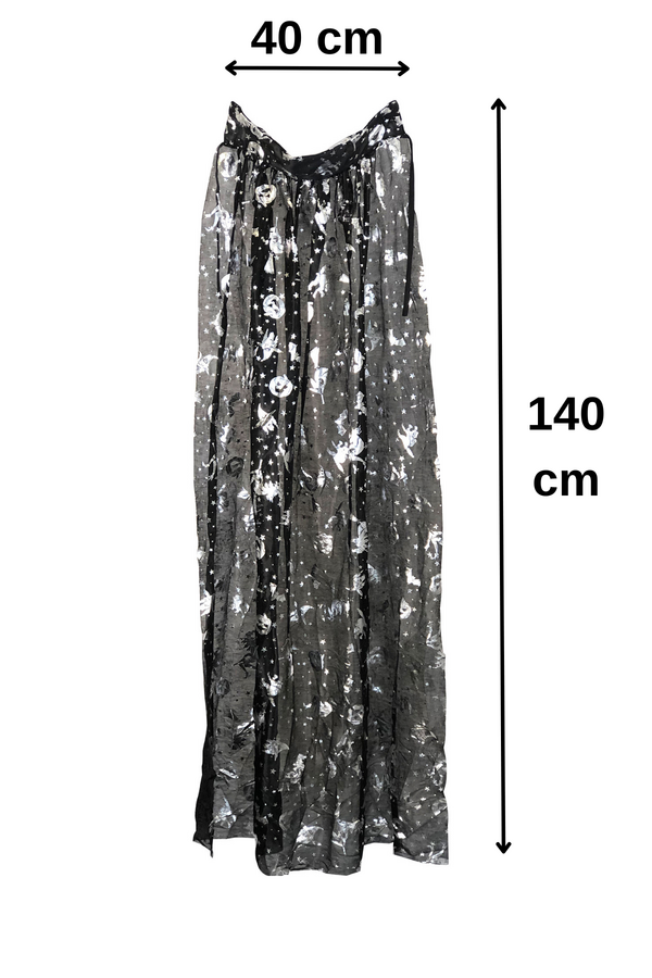 Orcan Gümüş Renk Kapüşonlu Pelerin 140 cm HLW-24246