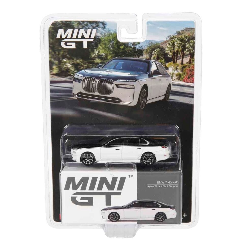 Mini GT MİNİ GT 1:64 BMW İ7 xDRİVE60 ALPİNE WHİTE BLACK SAPPHİNE