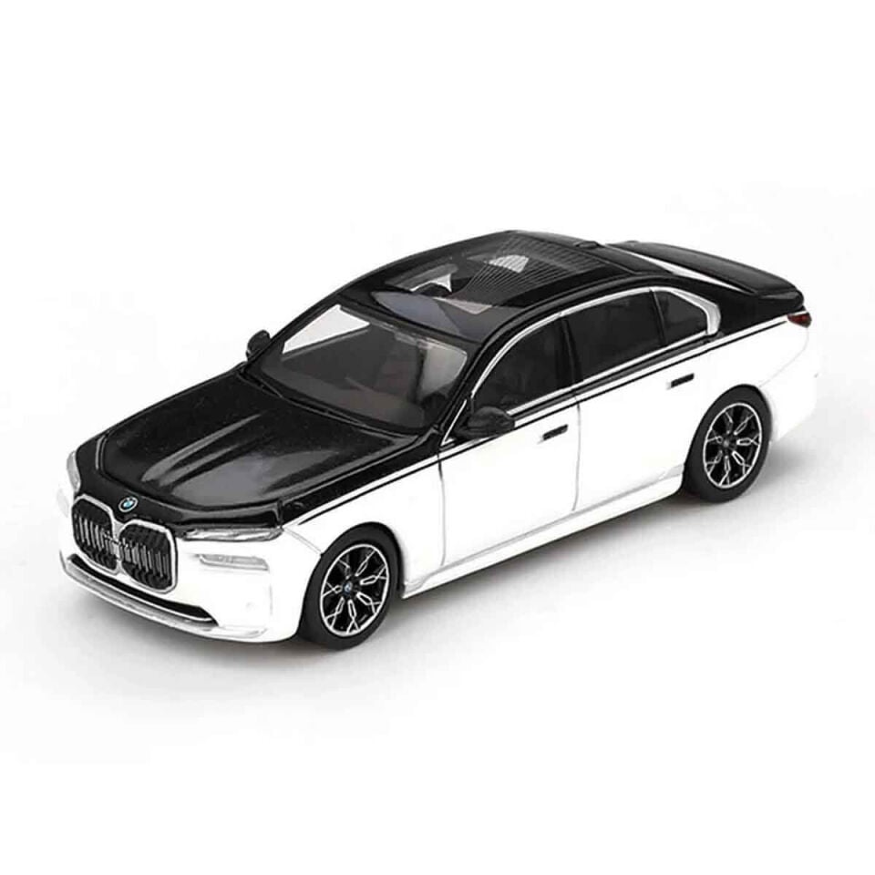 Mini GT MİNİ GT 1:64 BMW İ7 xDRİVE60 ALPİNE WHİTE BLACK SAPPHİNE