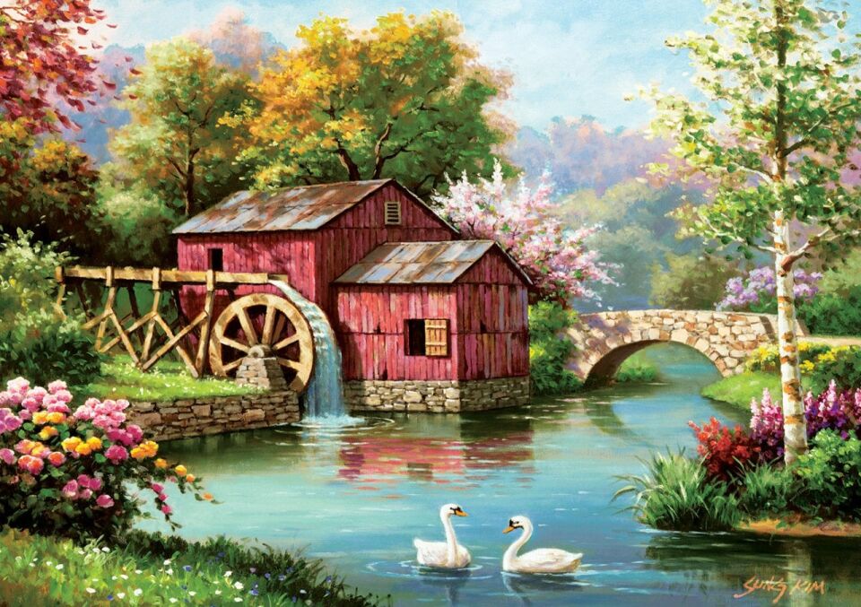 Art Puzzle Art 1000 Parça Kırmızı Eski Değirmen 5188