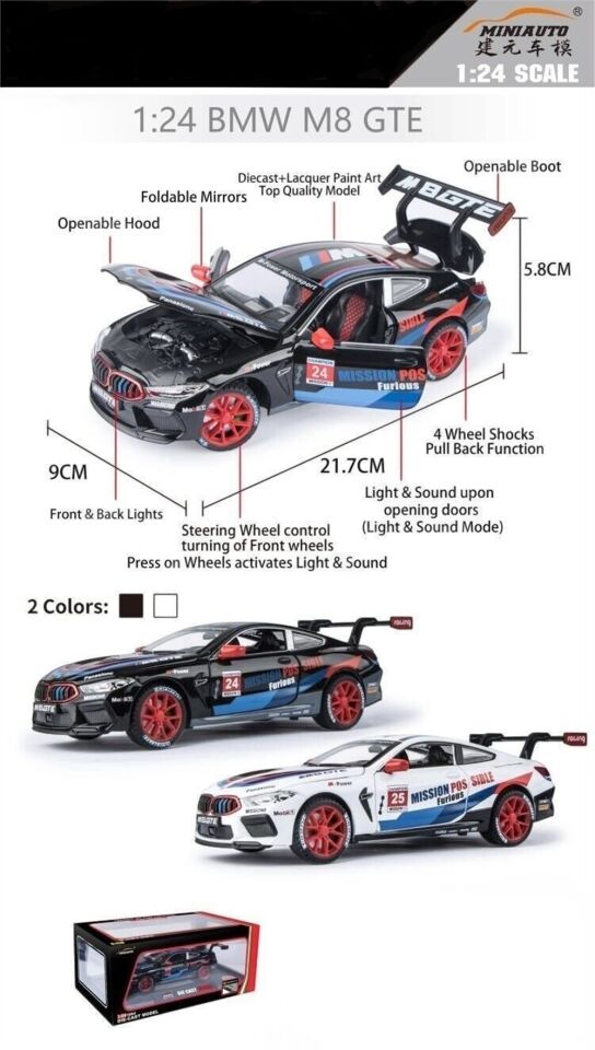Kızılkaya BMW 1/24 Kutulu Model Araba DC24233