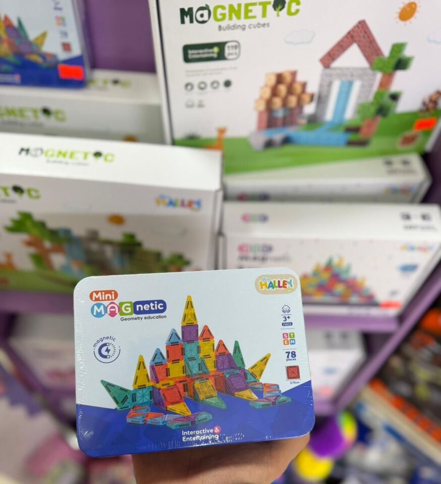 Seher Manyetik Yapı Blok Seti 78 Parça Metal Kutulu SH59834