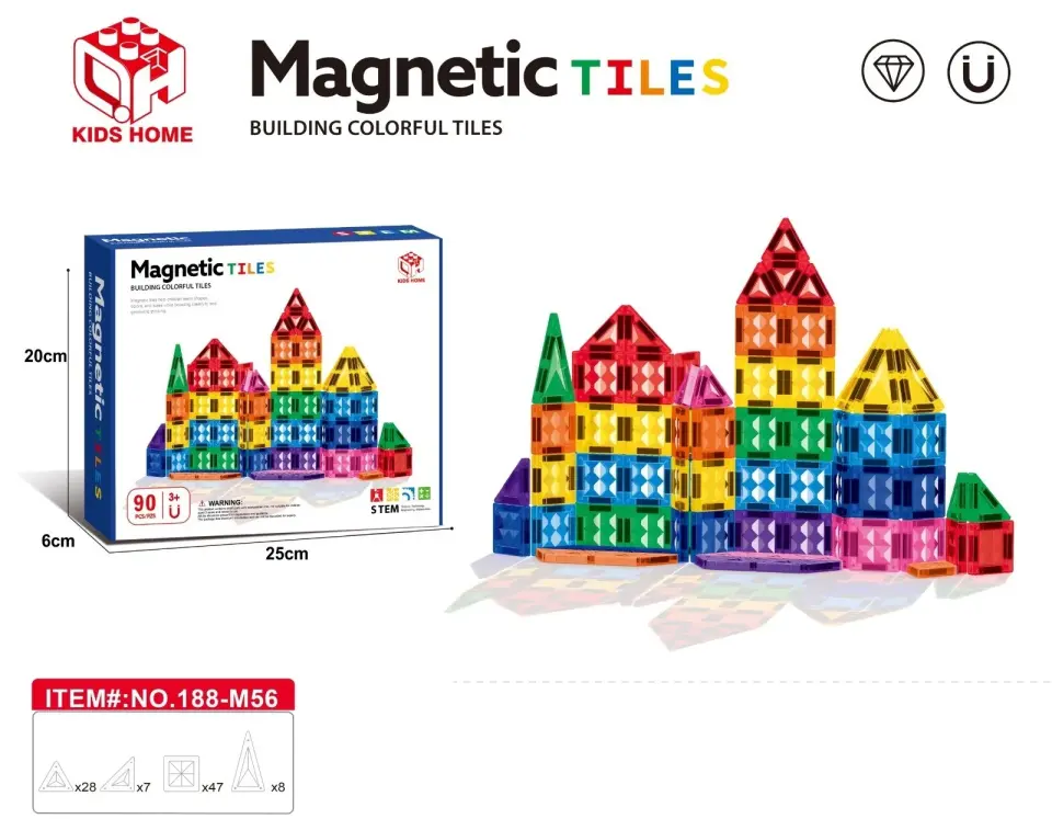Kızılkaya Manyetik Bloklar 3,75 cm 90 Parça K 188-M56