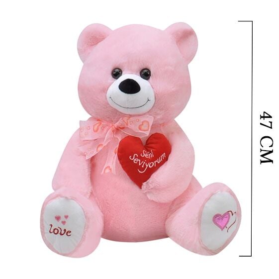 Yumoş Ayı Peluş Oyuncak 47 cm Pembe 1030
