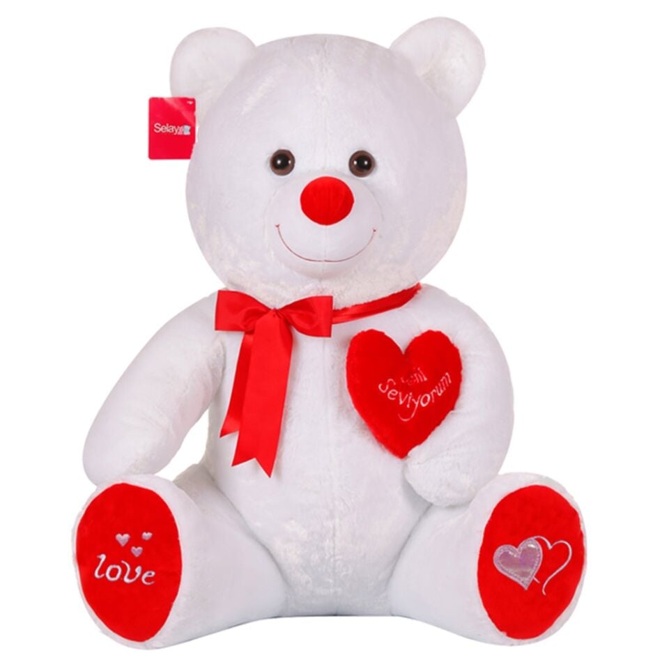 Tıkıl Ayı Peluş Oyuncak 70 cm Beyaz 1054