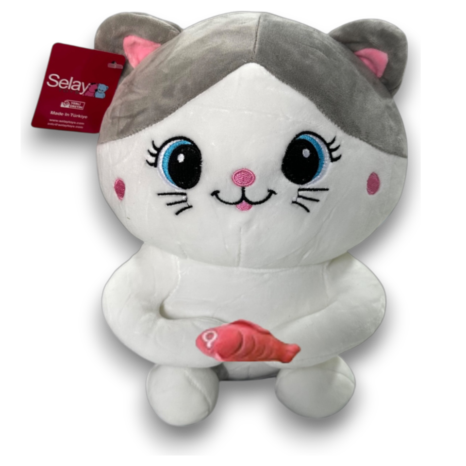 Balıkçı Kedi Peluş Oyuncak 30 cm Gri 1469