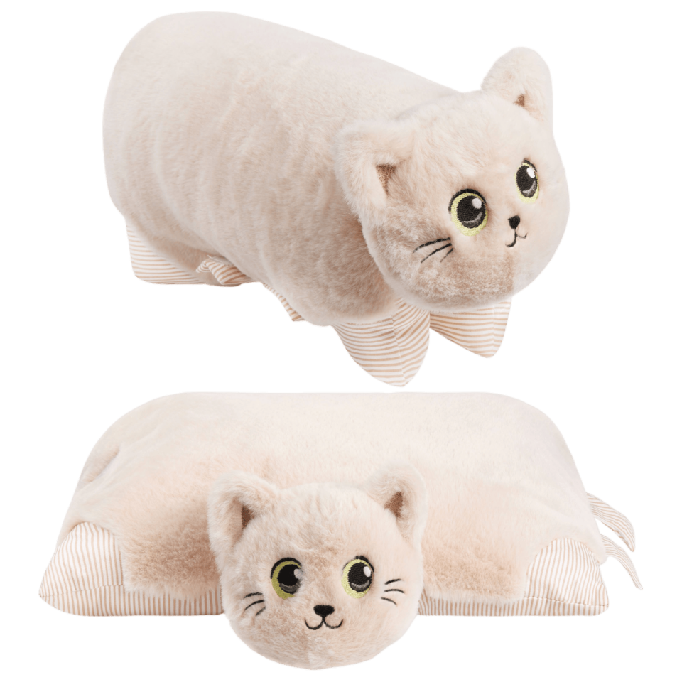Kedi Peluş Yastık 35 cm Bej 2145