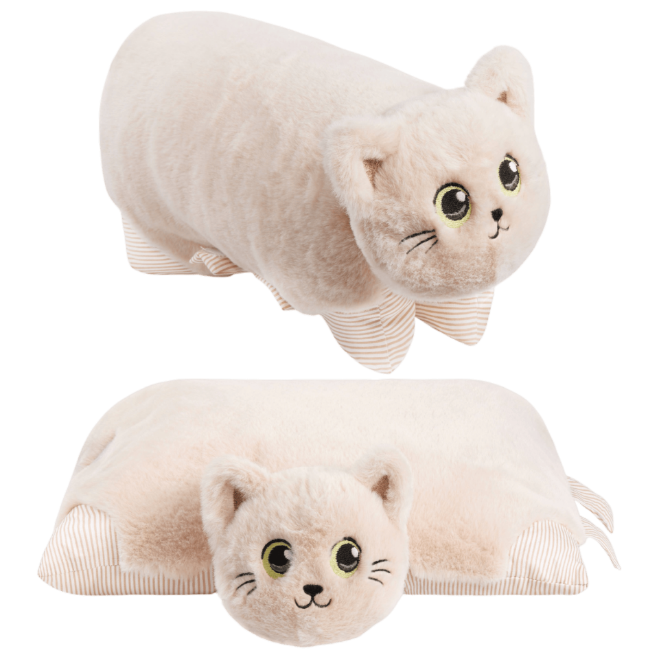 Kedi Peluş Yastık 35 cm Bej 2145
