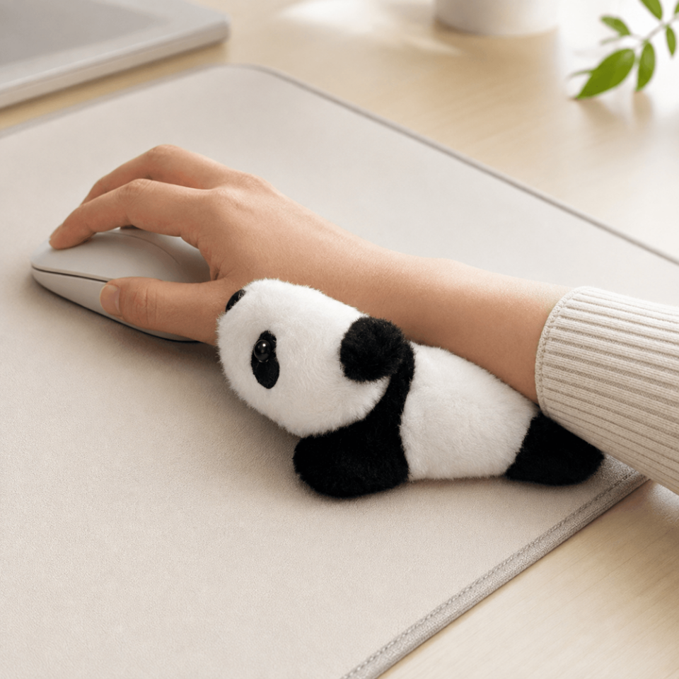 Panda Figürlü Peluş Bilek Desteği 16 cm Yeşil 4577