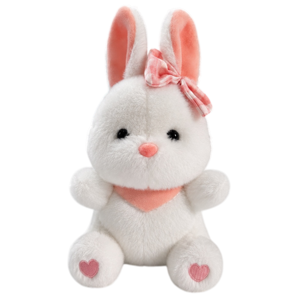 Sevimli Tavşancık Peluş Oyuncak 20 cm Beyaz 4639