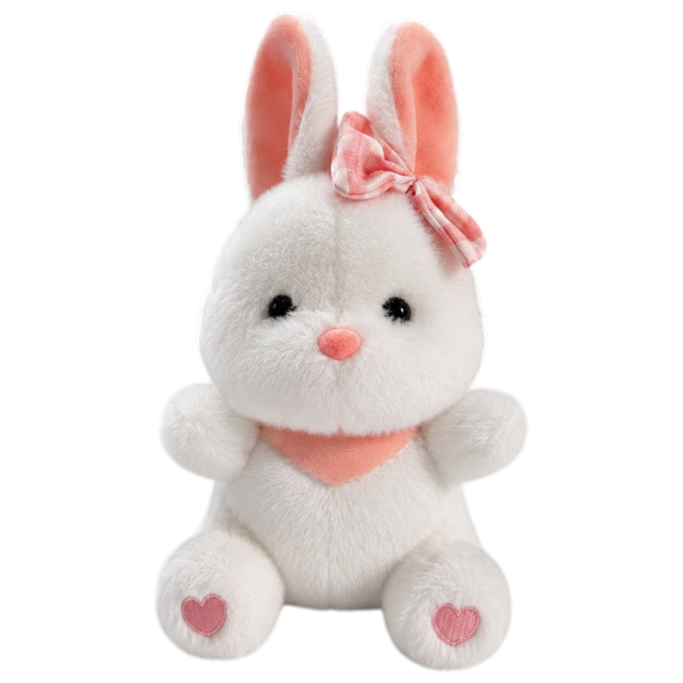 Sevimli Tavşancık Peluş Oyuncak 20 cm Beyaz 4639