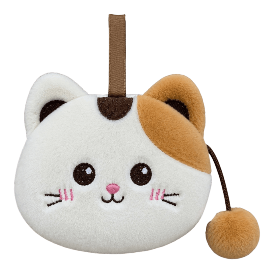 Kedi Peluş Cüzdan 13 cm Ekru 4673