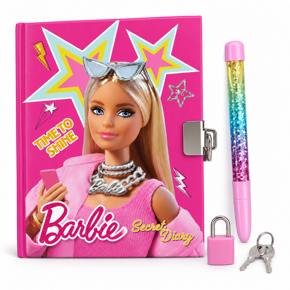 Barbie Kilitli Hatıra Defteri ve Kalem Seti B-2401