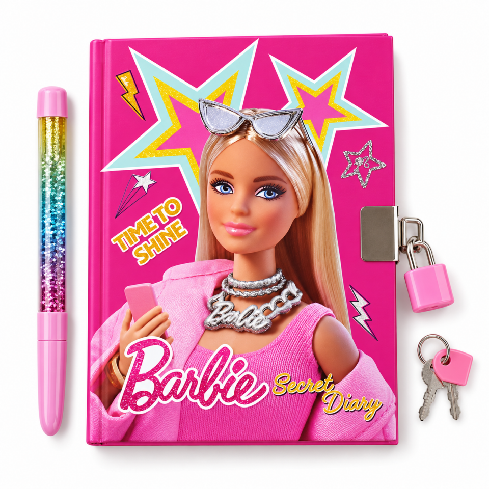 Barbie Kilitli Hatıra Defteri ve Kalem Seti B-2401